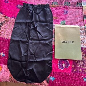 🆕 LILYSILK Black Silk Bonnet for Long Hair